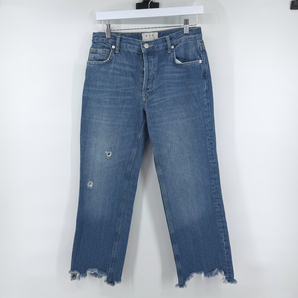 We The Free Jeans High Rise Distressed 27 Blue Womens Straight Leg Denim